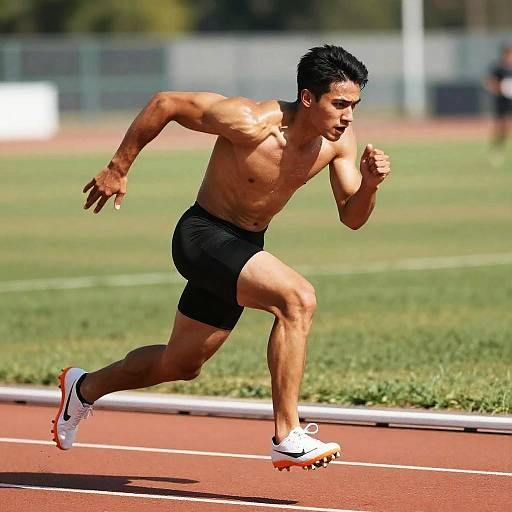 Hyper Realistic Male Sprinter in Action