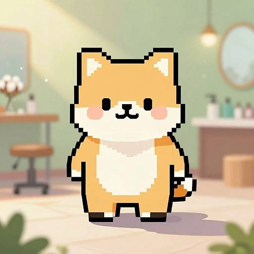 Pixel Art Animal Mascot Beauty Salon
