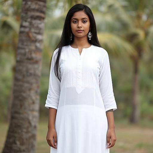 Photorealistic Dark-Skinned Woman in Cotton Salwar