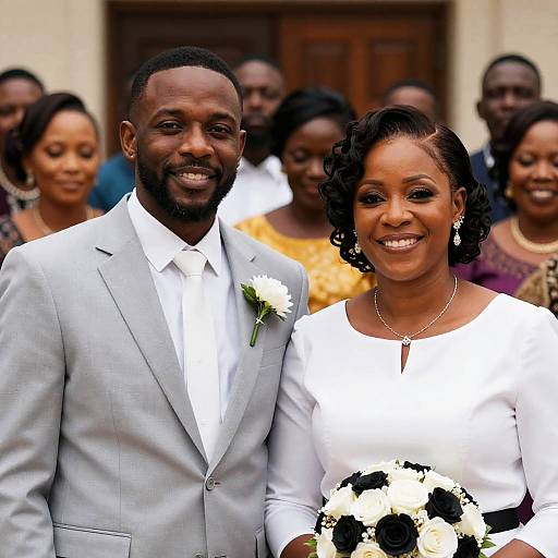 Joyful Wedding Moment: African-American Couple