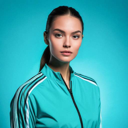 Confident Model in Vibrant Sports Uniform Confident Model in Vibrant Sports Uniform