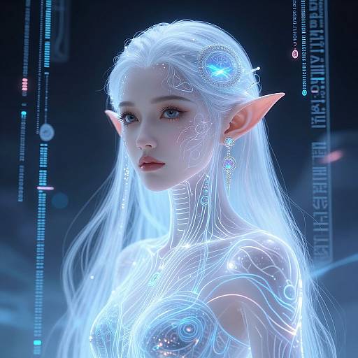 AI Elf Girl in Digital Realm