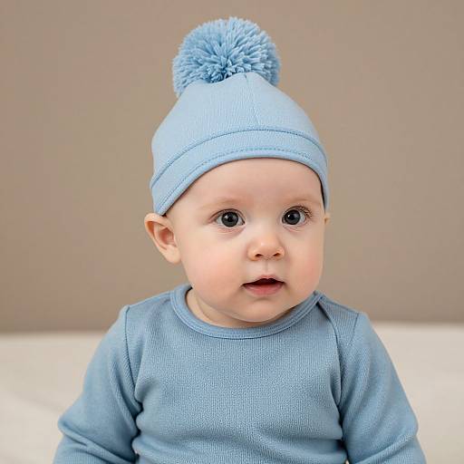 Adorable Baby in Pom Pom Outfit