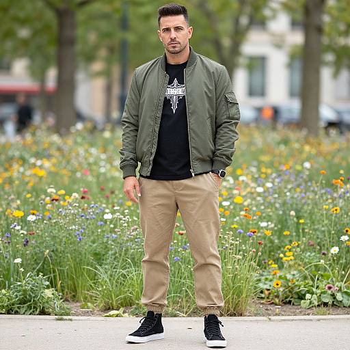 Sporty Street Style in Urban Park