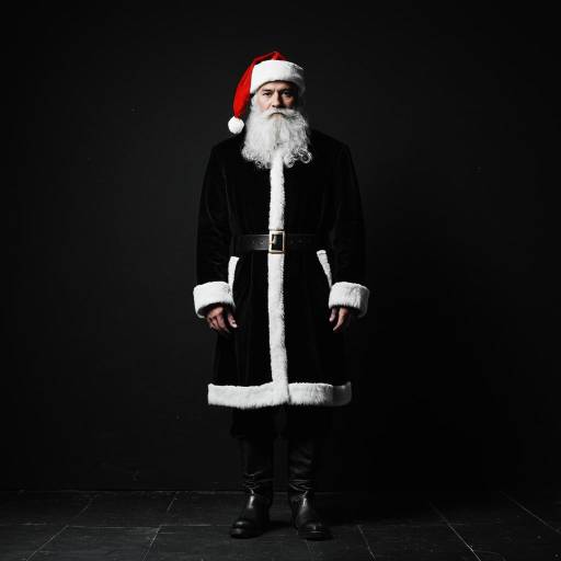 Modern Santa Claus Portrait in Minimalist Style