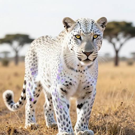Spectral Leopard in Dreamlike Savannah