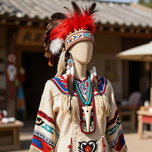 Detailed Native American Mannequin Display