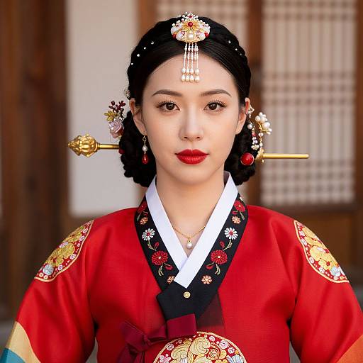 Korean Traditional Outfit with Embroidery