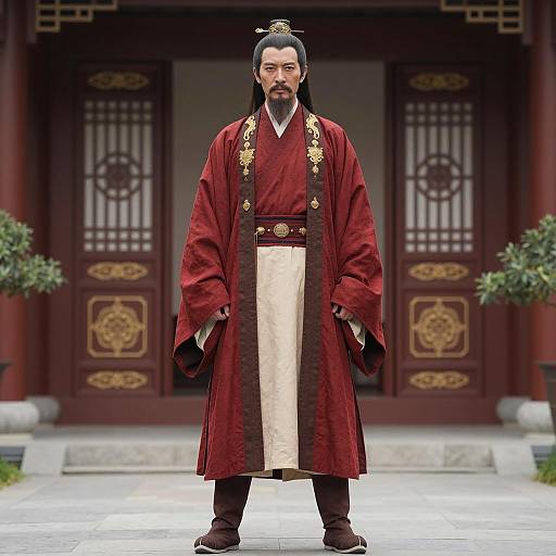 Man in Traditional Asian Historic Robe