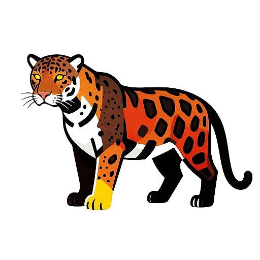 Patrick Nagel Style Jaguar Illustration