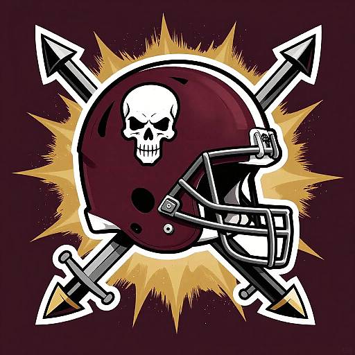 Rebels Football Skull Logo