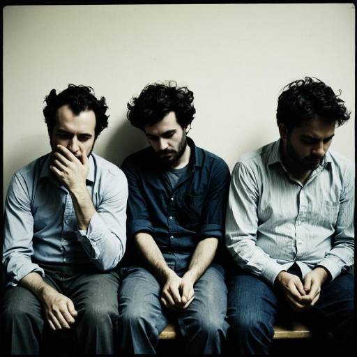 Three Versions of a Man Representing Mental Struggles