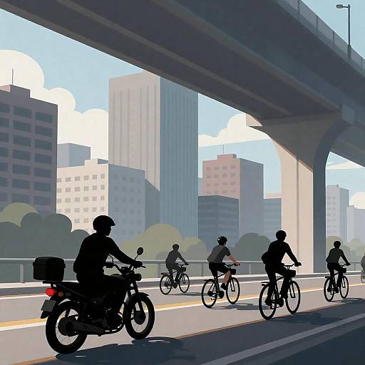 Urban Adventure: Cityscape Under Overpass