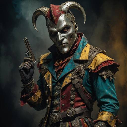 Sinister Jester in Dark Fantasy Atmosphere
