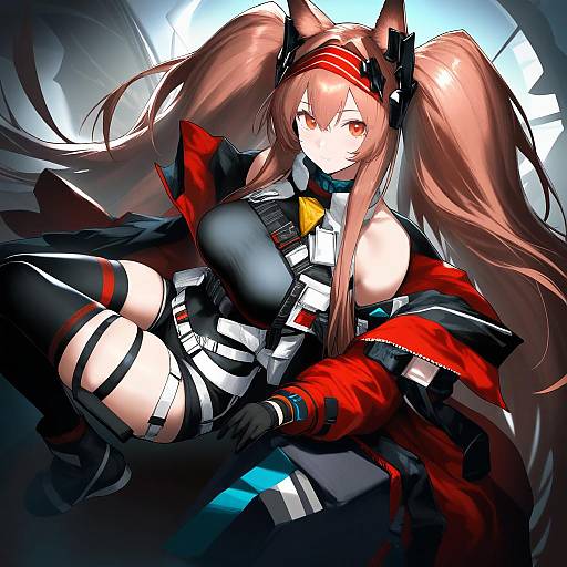 Illustration of Angelina (distinguished visitor) (arknights), arknights in the style of Hakai shin