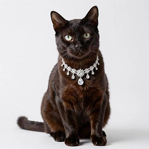 Cyprus Cat with Diamond Necklace