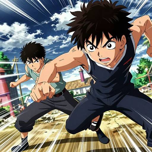 Anime-Style Dynamic Battle Scene