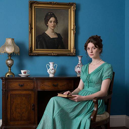 Vintage Elegance in the Blue Room