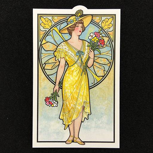 Art Deco Place Card Woman 1921