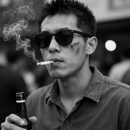 Moody Black-and-White Portrait of a Man