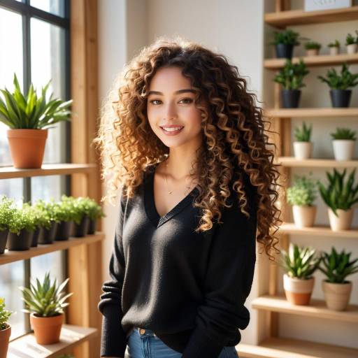 Joyful Woman with Natural Lighting Indoors