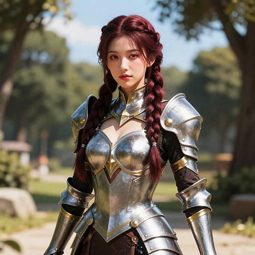 Fantasy Warrior Woman in Park