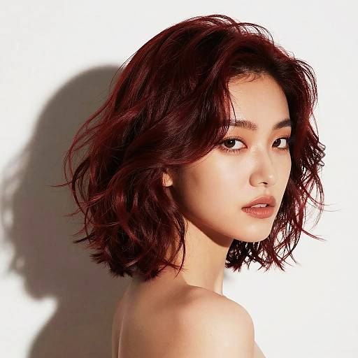 Red Tipped Loose Waves Beauty Editorial