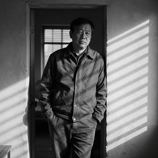 Mysterious Man in Doorway Portrait