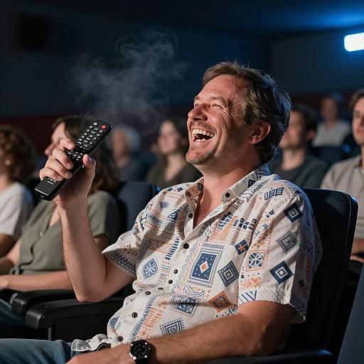 Laughter in a Smoky Theater Scene