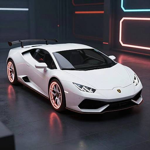 Isometric Cyberpunk Huracan Sports Car