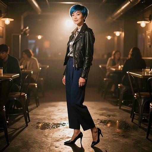 Stylish Woman in Jazz Club
