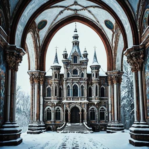 Baroque Fantasy of a Snowy Castle