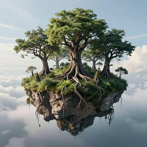 Ethereal Floating Island Grove