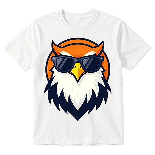 Cool Hawk Wearing Sunglasses T-Shirt Design