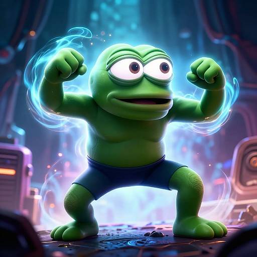 Giga Pepe in Epic Battle Pose