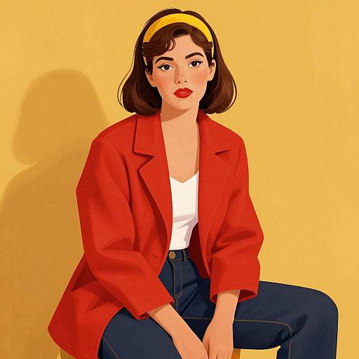 Retro Woman in Bold Colors