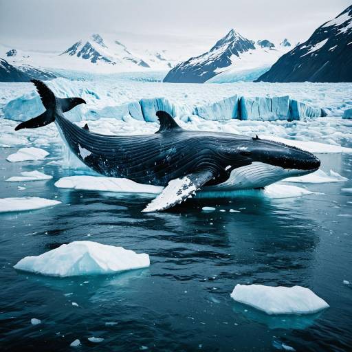 Magical Ice Painting of Glacier Whale Magical Ice Painting of Glacier Whale