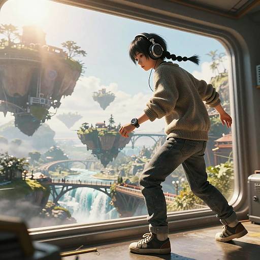 Post-Apocalyptic Radio Operator on Floating Islands