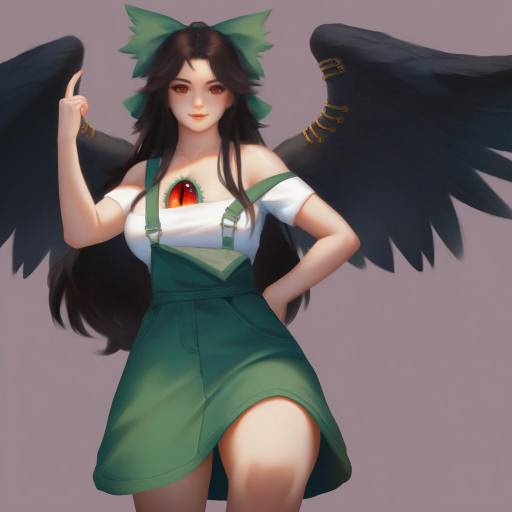 Striking Utsuho in Elegant Overalls