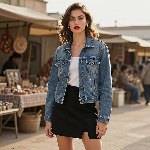 Stylish Denim Jacket Vintage Portrait