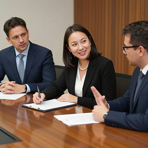 Professional Business Meeting with Three Individuals