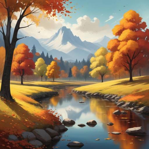 Melancholic Autumn Landscape at Midday