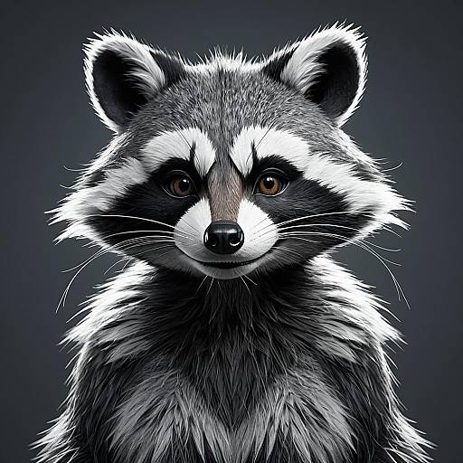 3D Pixar Style Anthropomorphic Raccoon Character