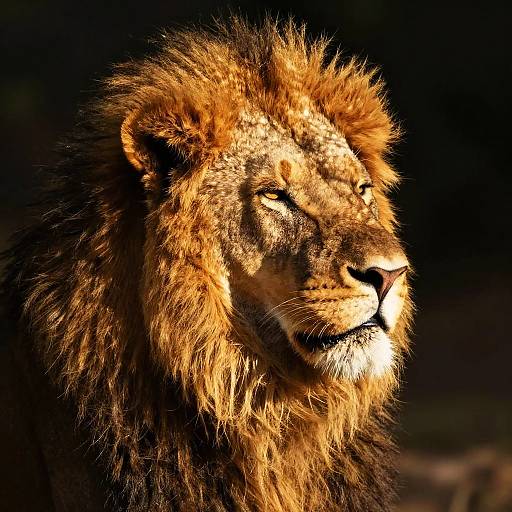 Majestic Lion Profile in Sunlight