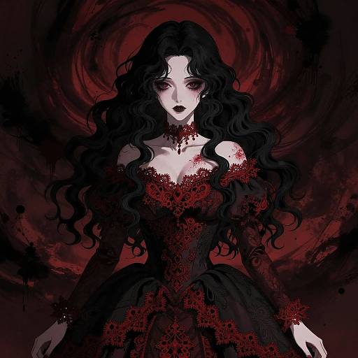 Dark Gothic Anime Noblewoman Portrait