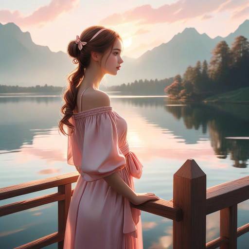 Serene Sunset Portrait of a Young Woman