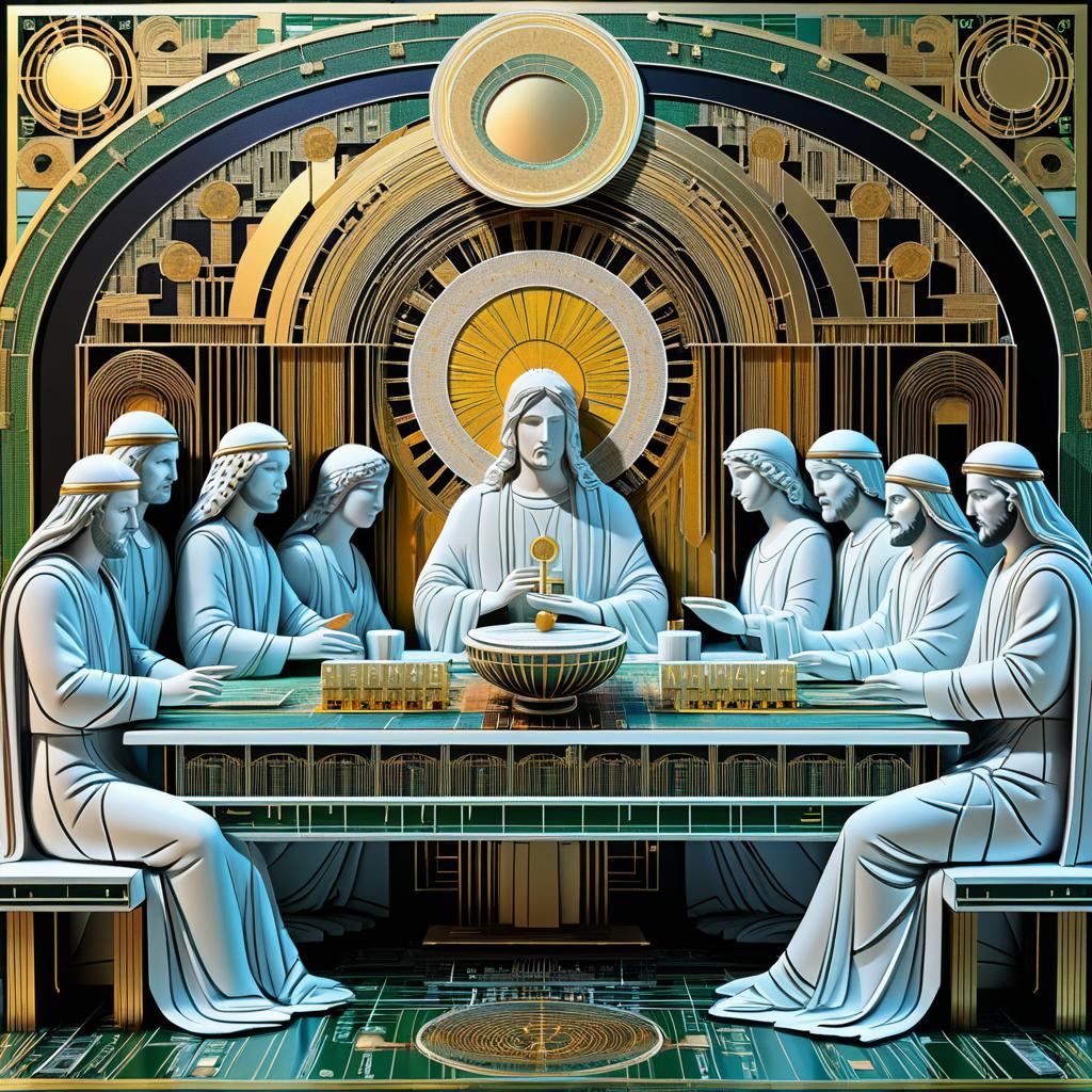 Art Deco Last Supper with Motherboard Theme