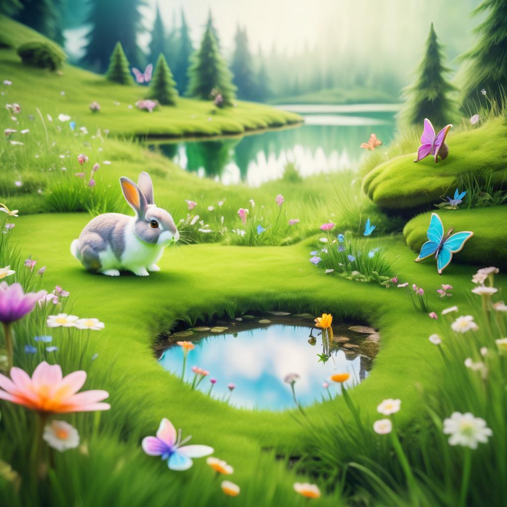 Curious Rabbit in a Magical Meadow