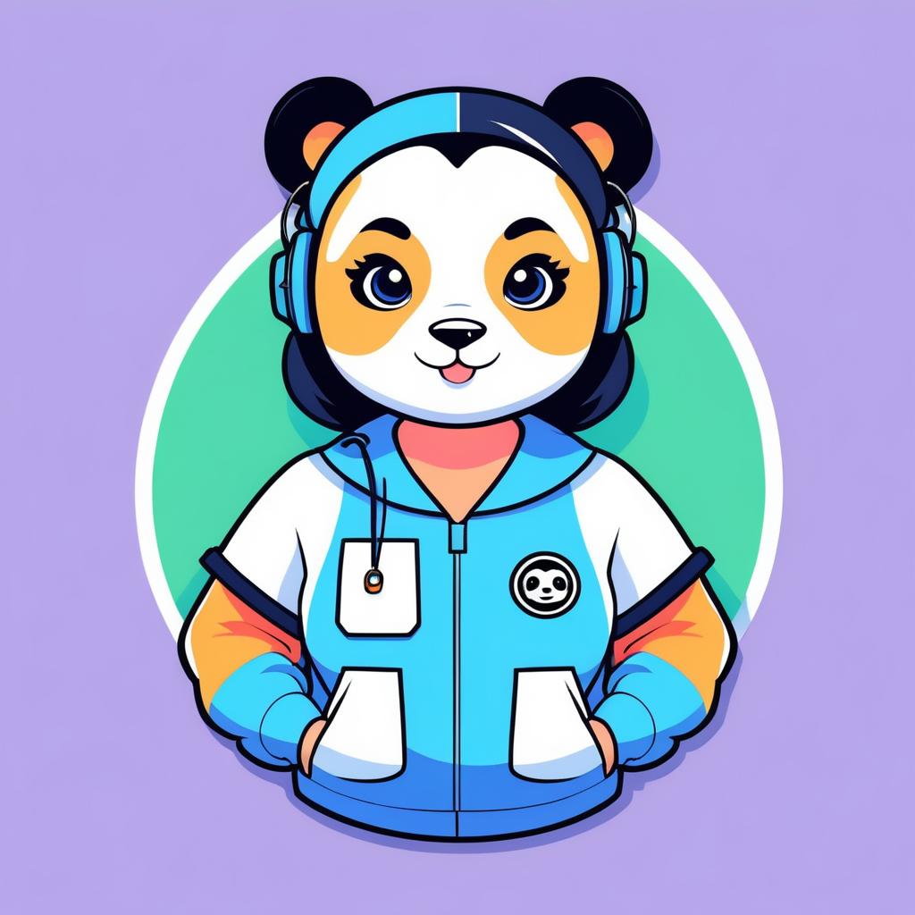 Cartoon Panda Keeper T-Shirt Design