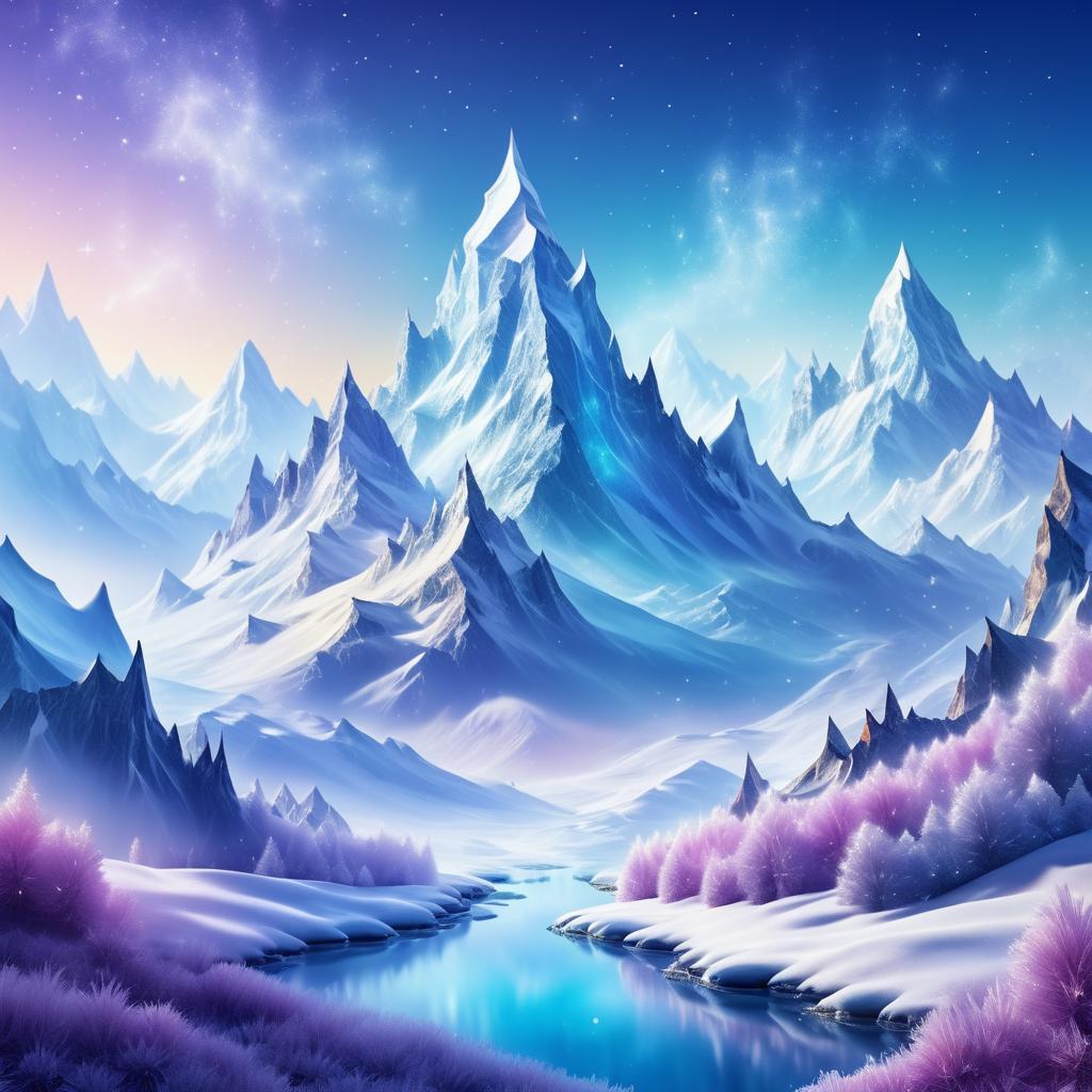 Mystical Mountains in a Fantasy Landscape